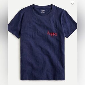 J Crew Embroidered “Happy” T-Shirt❤️